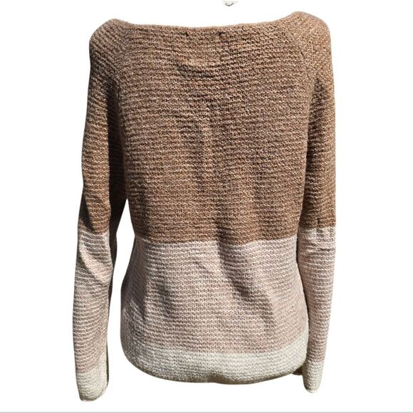 Abercrombie & Fitch Women's Color Block Boat Neck Sweater Tan Brown Size Medium - Picture 4 of 8